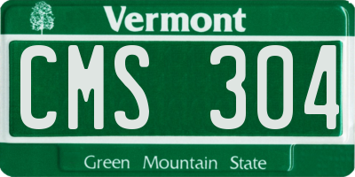 VT license plate CMS304