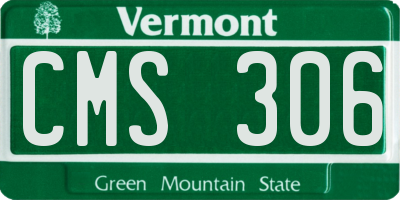 VT license plate CMS306