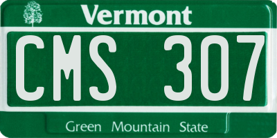 VT license plate CMS307