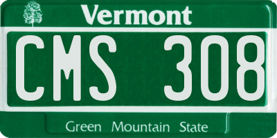 VT license plate CMS308