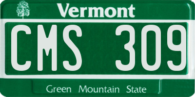 VT license plate CMS309