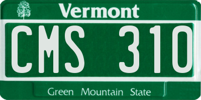 VT license plate CMS310
