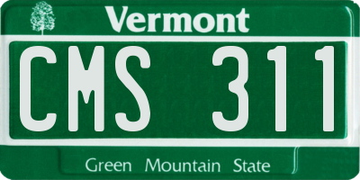 VT license plate CMS311
