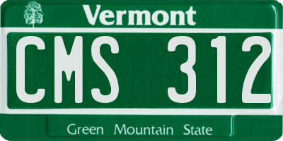 VT license plate CMS312