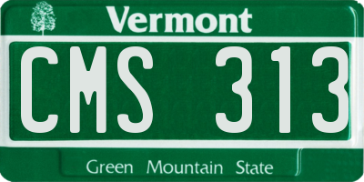 VT license plate CMS313
