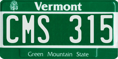 VT license plate CMS315