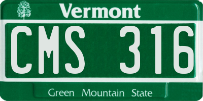 VT license plate CMS316