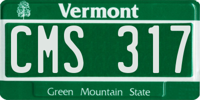 VT license plate CMS317