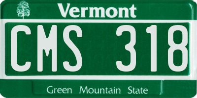 VT license plate CMS318