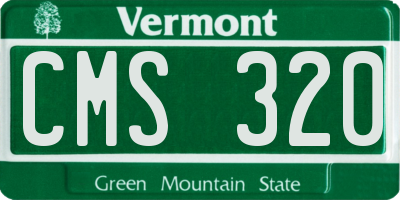 VT license plate CMS320