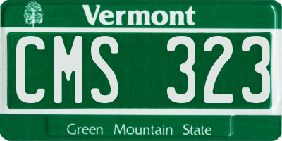 VT license plate CMS323