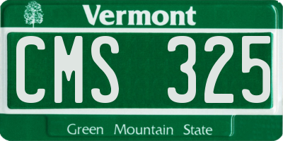 VT license plate CMS325