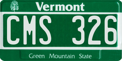 VT license plate CMS326