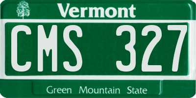 VT license plate CMS327