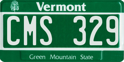 VT license plate CMS329