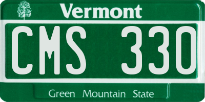 VT license plate CMS330