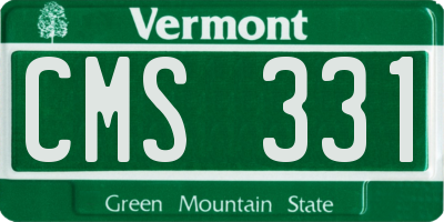 VT license plate CMS331