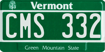 VT license plate CMS332