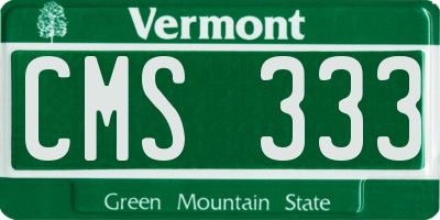 VT license plate CMS333