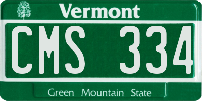 VT license plate CMS334