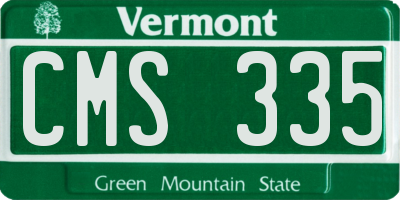 VT license plate CMS335