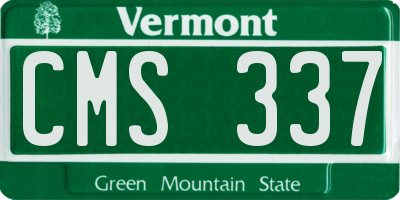 VT license plate CMS337