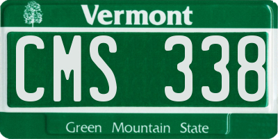 VT license plate CMS338
