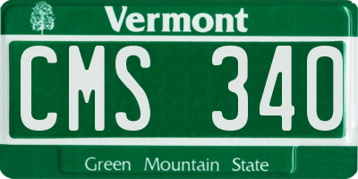 VT license plate CMS340