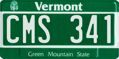 VT license plate CMS341
