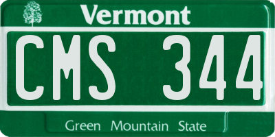 VT license plate CMS344