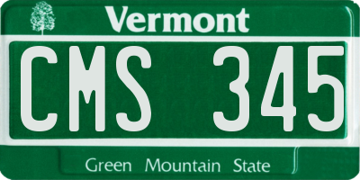 VT license plate CMS345