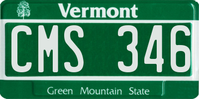 VT license plate CMS346