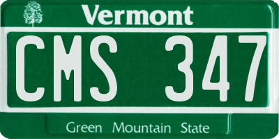 VT license plate CMS347