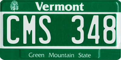 VT license plate CMS348