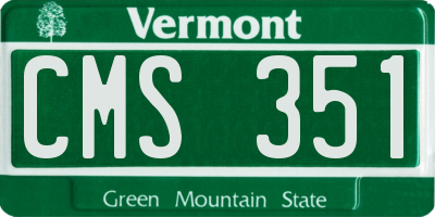 VT license plate CMS351