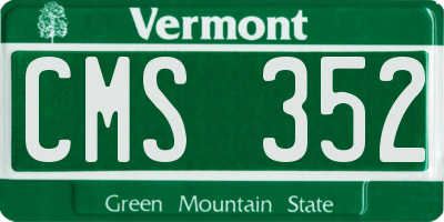 VT license plate CMS352