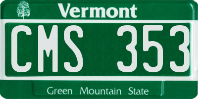 VT license plate CMS353