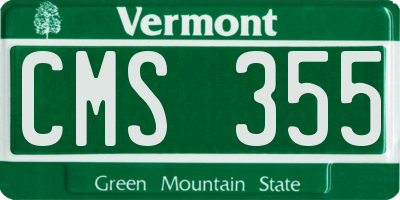 VT license plate CMS355