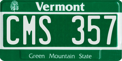 VT license plate CMS357