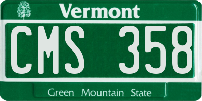 VT license plate CMS358