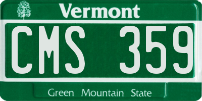 VT license plate CMS359
