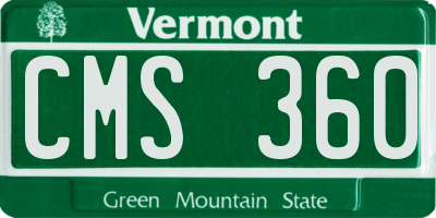 VT license plate CMS360