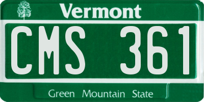VT license plate CMS361