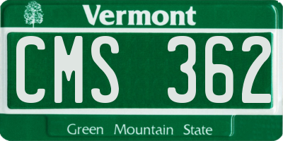 VT license plate CMS362