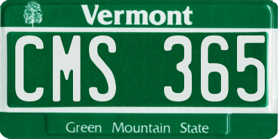 VT license plate CMS365