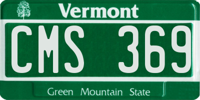VT license plate CMS369