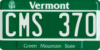 VT license plate CMS370