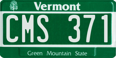 VT license plate CMS371