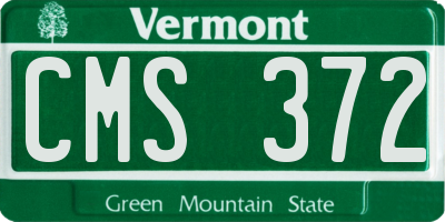 VT license plate CMS372