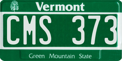 VT license plate CMS373
